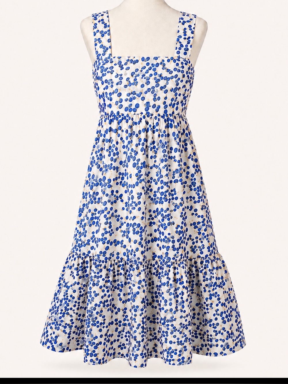 Amanda Uprichard Blue & White Metallic Dot Mini Dress | Size S | Made in USA